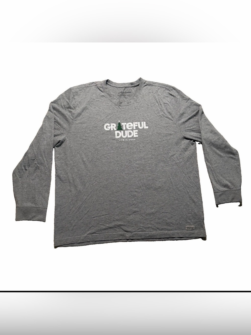 Life Is Good Gray "Grateful Dude" Long-Sleeve Tee